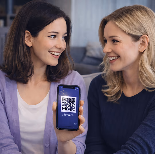 Amigas comparten alletta mediante código QR y recomiendan fácilmente el servicio