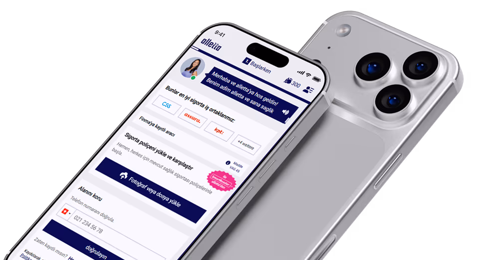 İki akıllı telefondaki alletta sigorta kontrolü