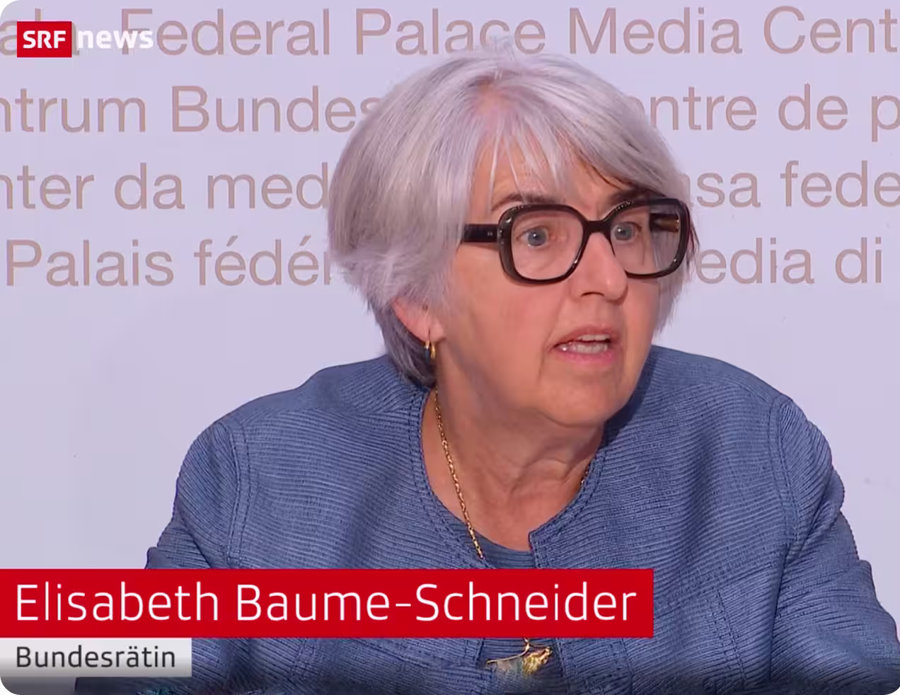 Bundesrätin Elisabeth Baume-Schneider bei der Medienkonferenz zu den Krankenkassenprämien 2027