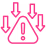 Triangle d’avertissement vers lequel pointent des flèches