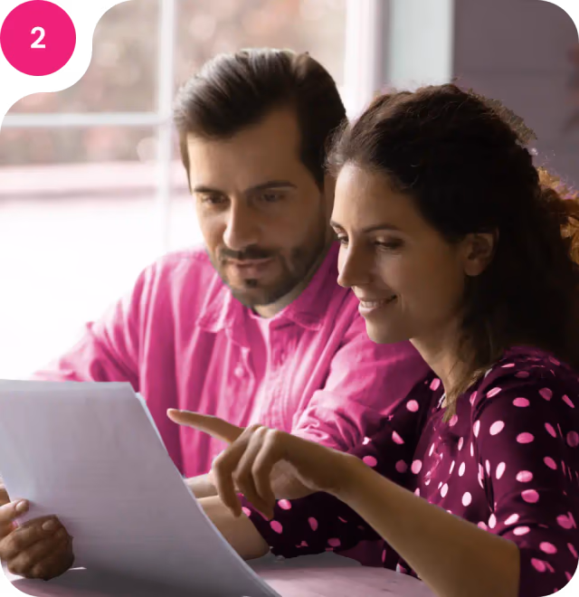 Step 2: Couple reviewing documents together