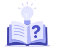 Libro abierto con una bombilla y un signo de interrogación
