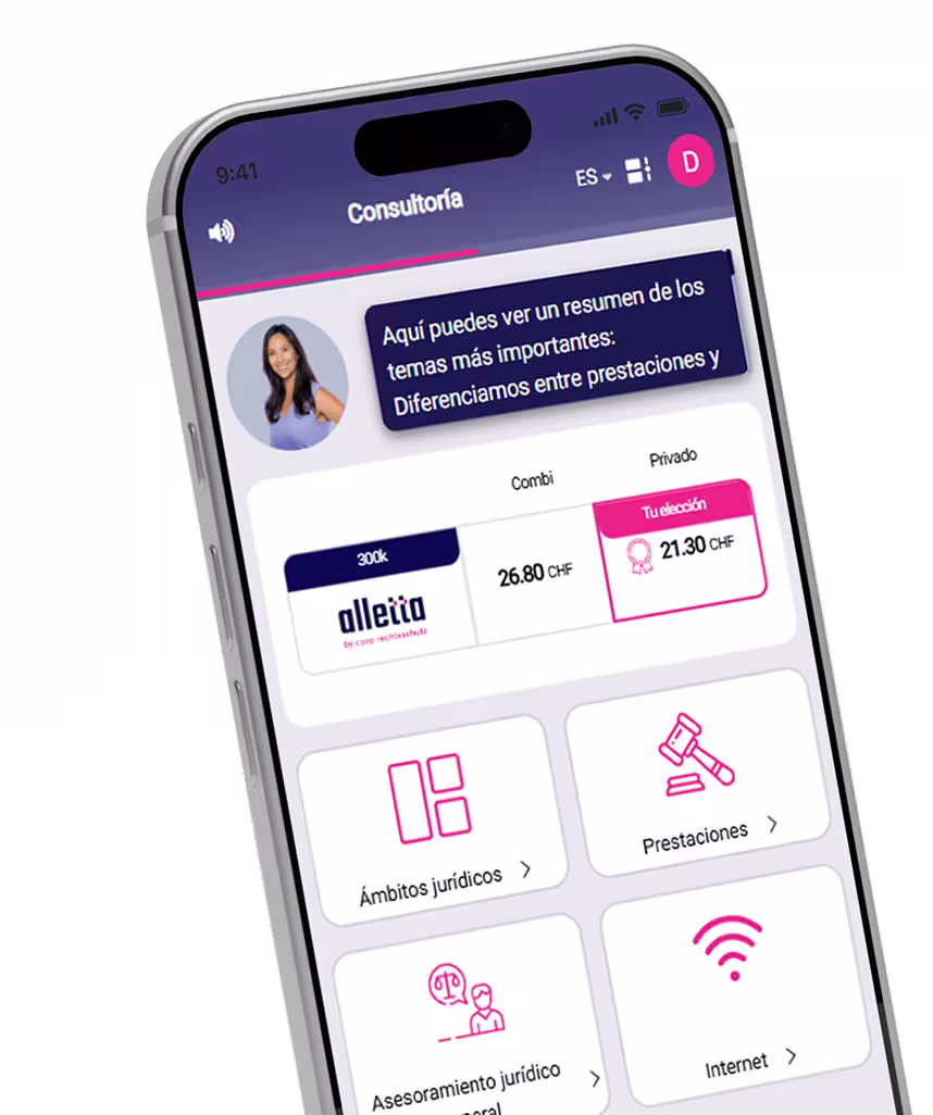 Seleccionar un seguro de protección jurídica en alletta: compare las ofertas recomendadas y elija entre privado o combinado digital.
