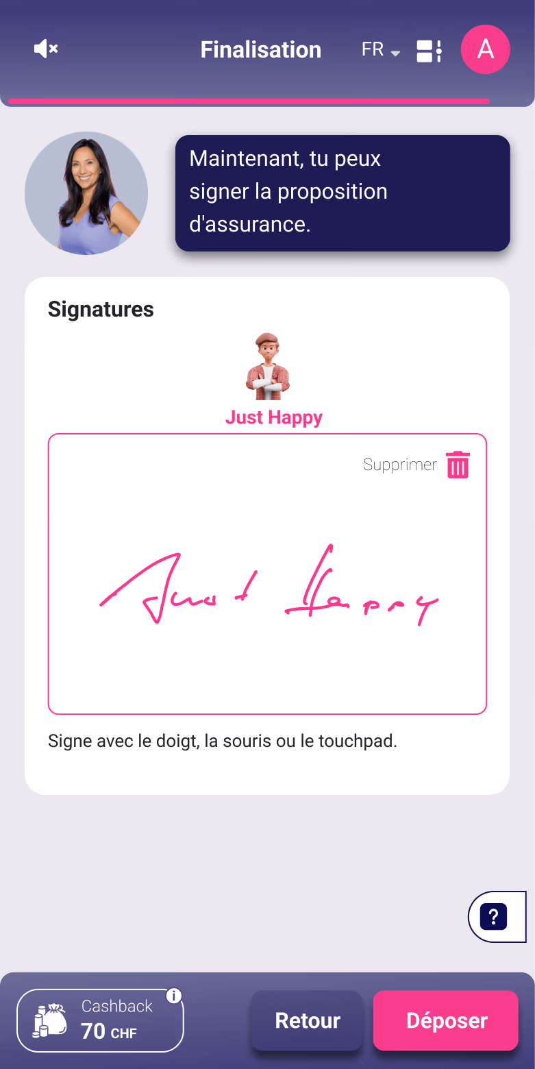 Signer la protection juridique en ligne avec alletta sur smartphone.