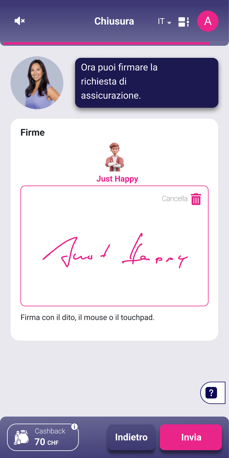 Firmare la tutela legale online con alletta.