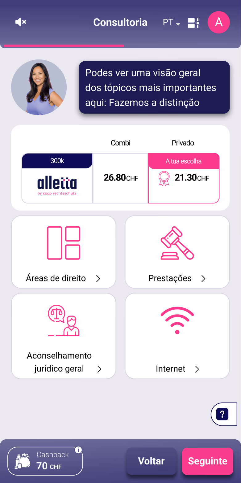 Comparar a proteção jurídica com a alletta.