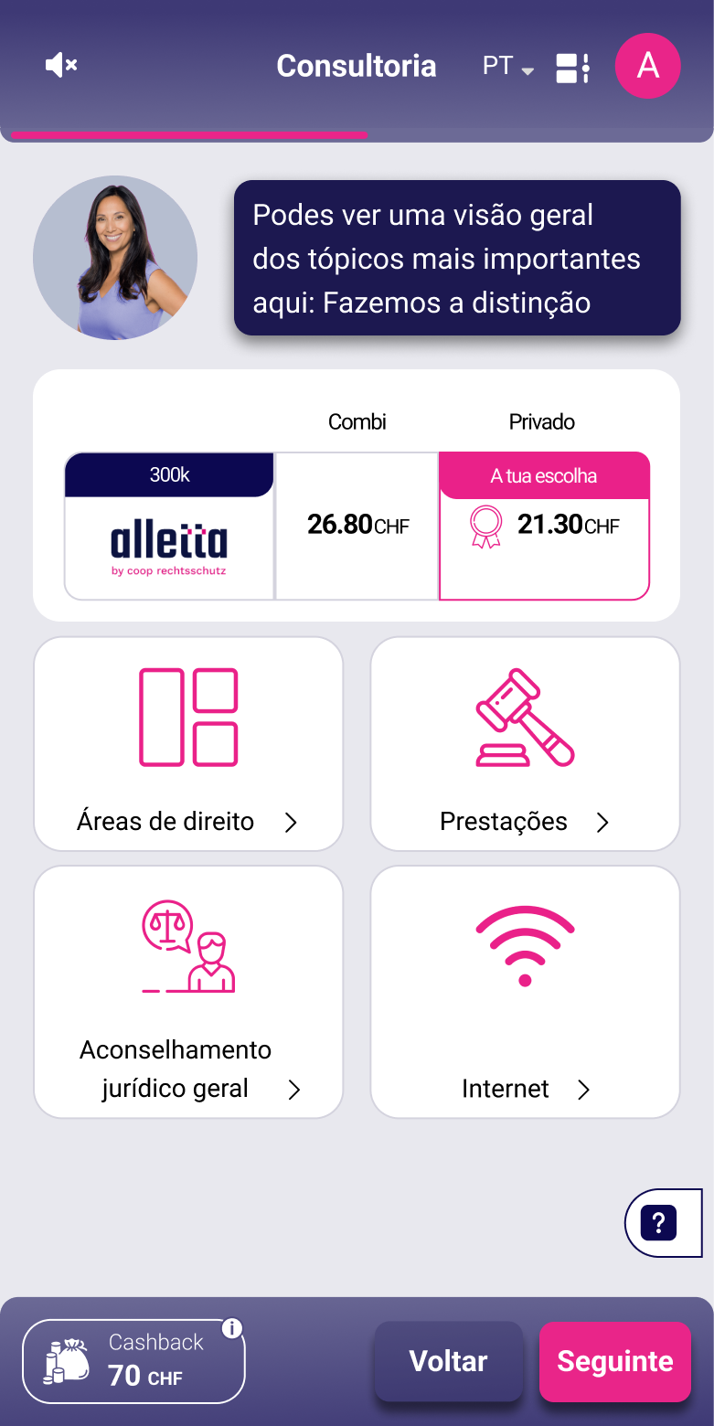 Comparar a proteção jurídica com a alletta.