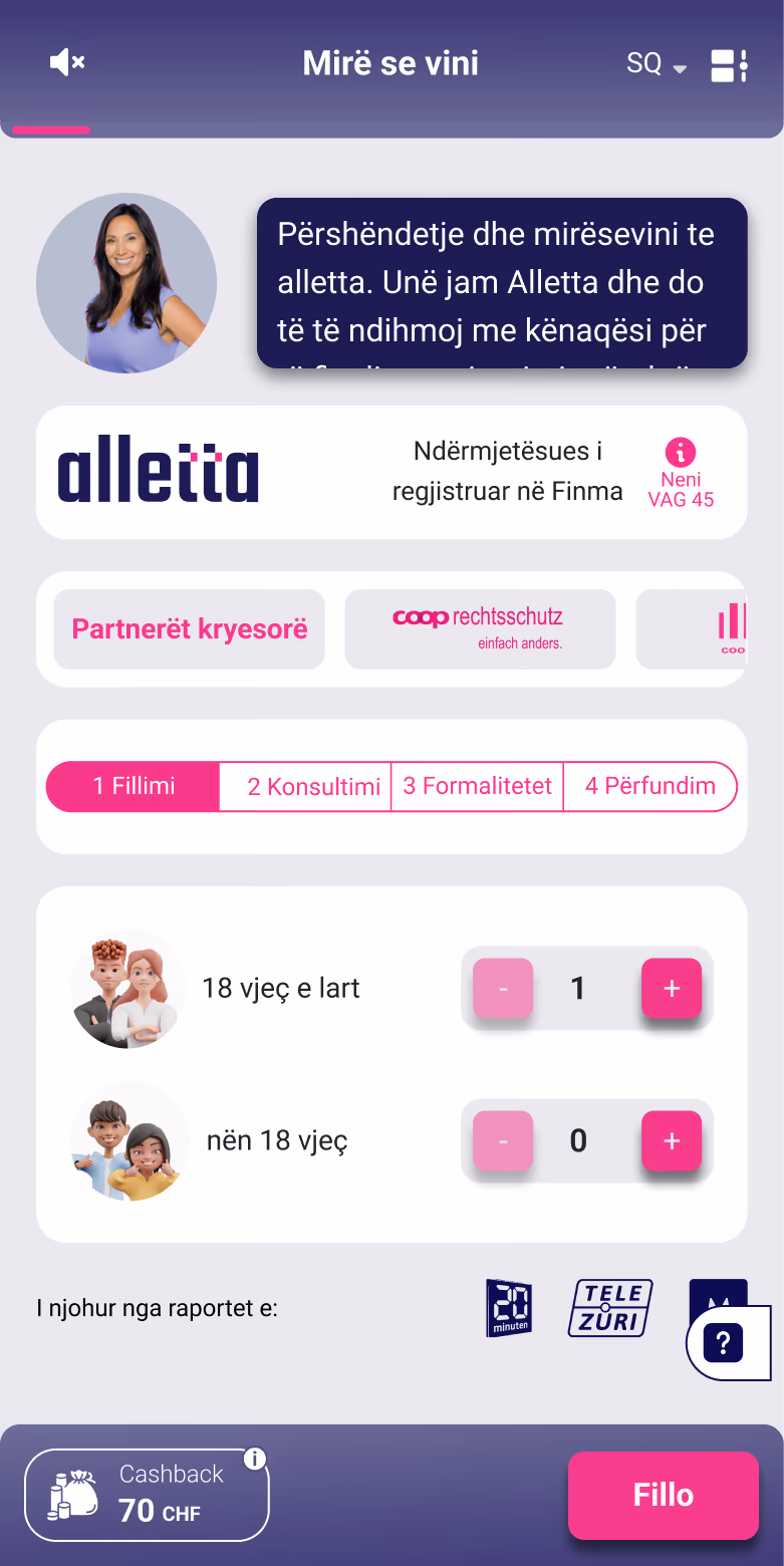 Nis mbrojtjen juridike online me alletta – regjistro personat e siguruar në procesin digjital të përfundimit.