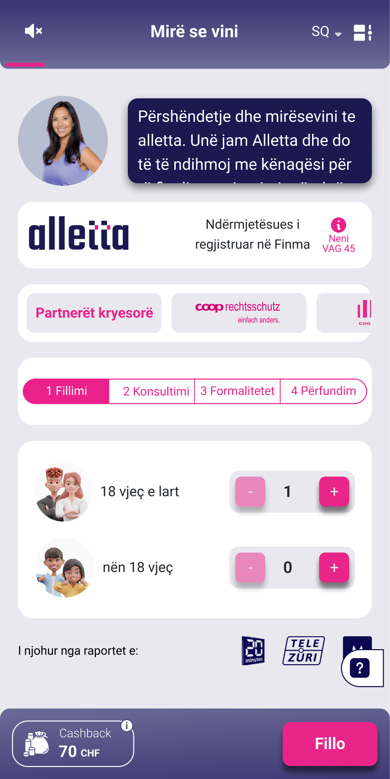 Nis mbrojtjen juridike online me alletta – regjistro personat e siguruar në procesin digjital të përfundimit.