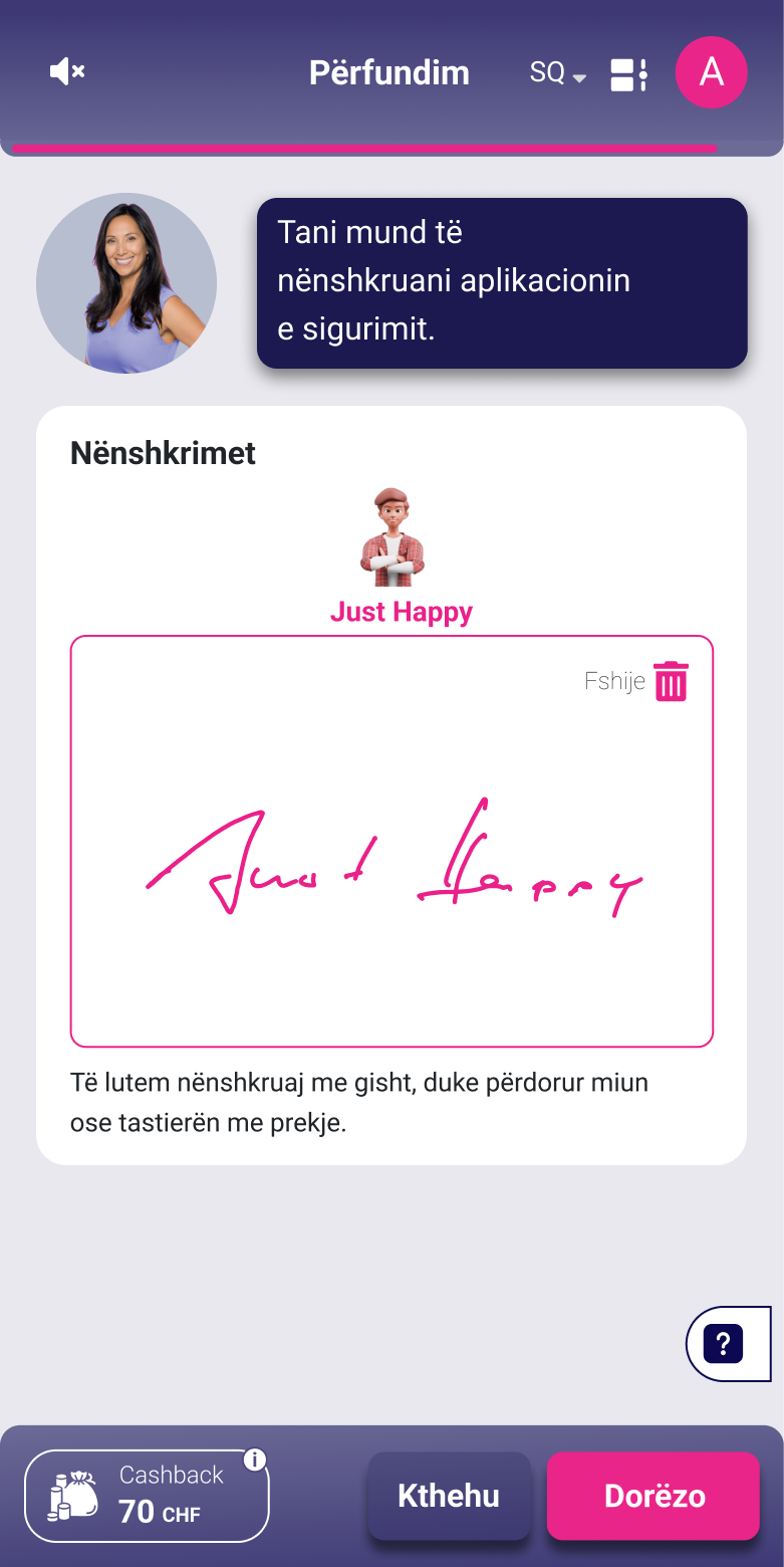 Përfundo sigurimin e mbrojtjes juridike online me alletta – nënshkruaj kërkesën digjitalisht nga telefoni.