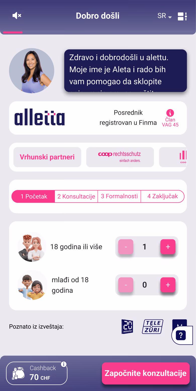 Unos osiguranih osoba u digitalni proces sa alletta.