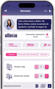 La app de alletta te pregunta por tu situación para la protección jurídica
