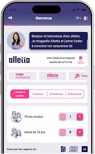 L’app alletta te pose des questions sur ta situation pour la protection juridique