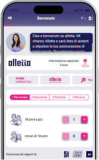L’app alletta ti chiede della tua situazione per la protezione giuridica