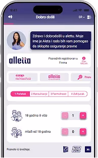 alletta aplikacija te pita o tvojoj situaciji za pravnu zaštitu
