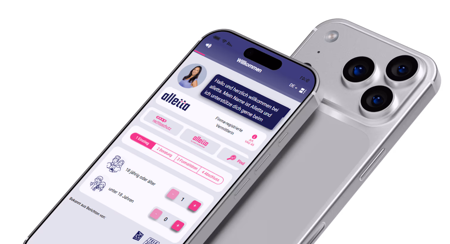alletta-Sparvergleich auf Mobiltelefonen