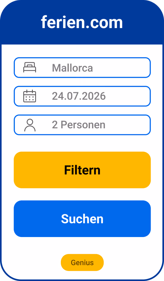 Buchungsformular einer Ferienplattform auf dem Smartphone