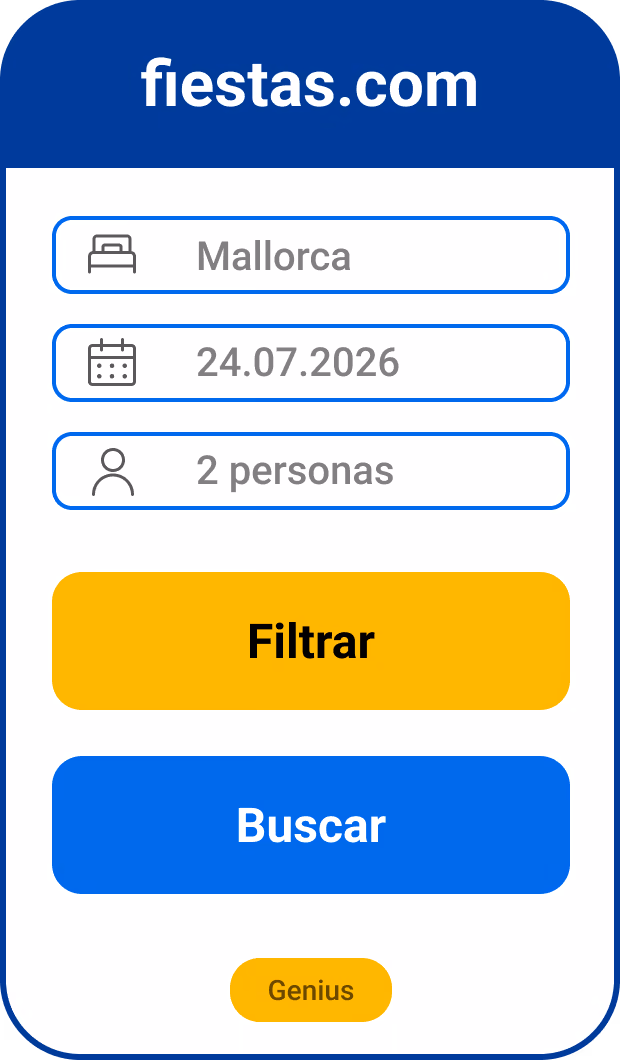 Formulario de reserva de una plataforma de vacaciones en un smartphone