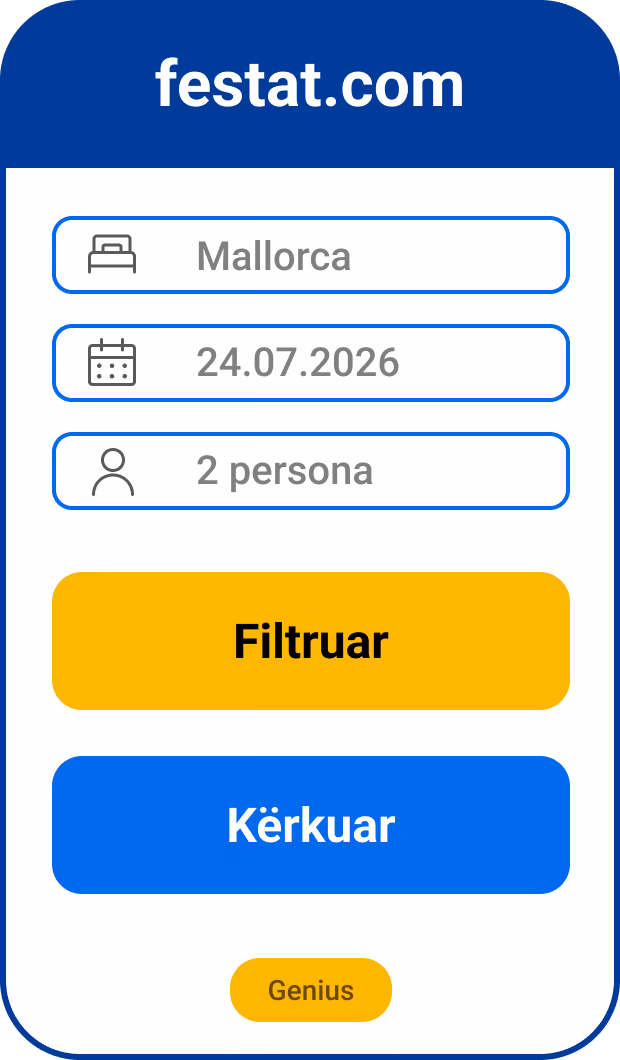 Formular rezervimi i një platforme pushimesh në telefon