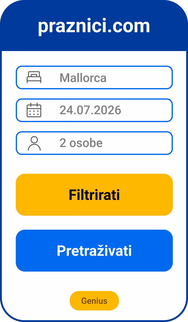 Obrazac za rezervaciju platforme za odmor na pametnom telefonu