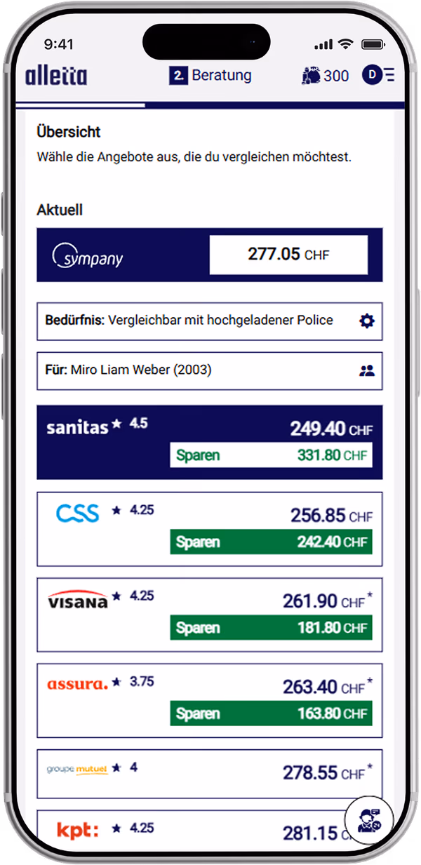 alletta aplikacija sa pregledom ponuda zdravstvenog osiguranja